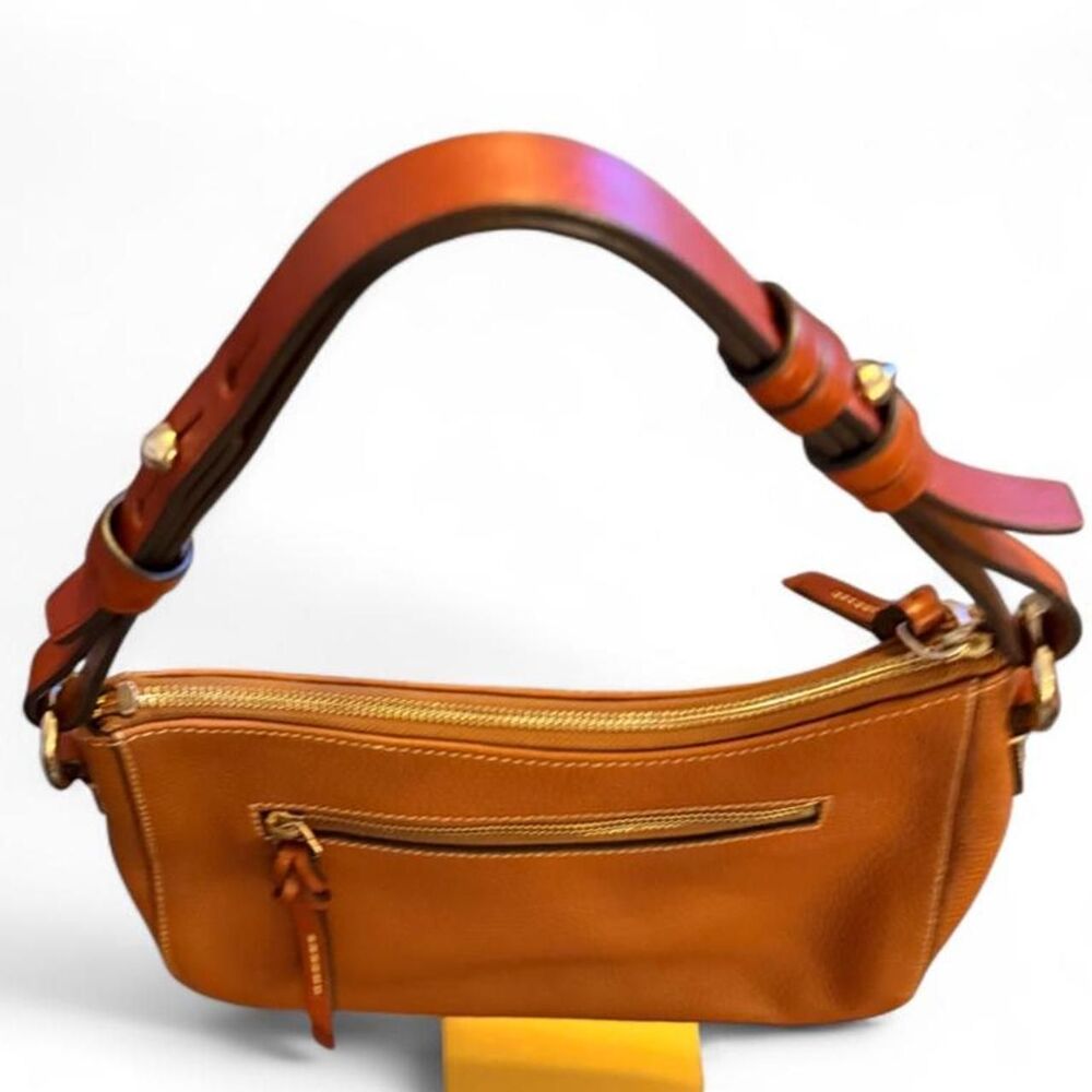 Dooney & Bourke Small Kiley Hobo Cognac Pebbled Leather Shoulder Bag - Picture 5 of 8